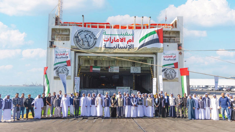 645 طناً من المساعدات الغذائية تصل غزة عبر سفينة «أم الإمارات» ضمن «الفارس الشهم 3»