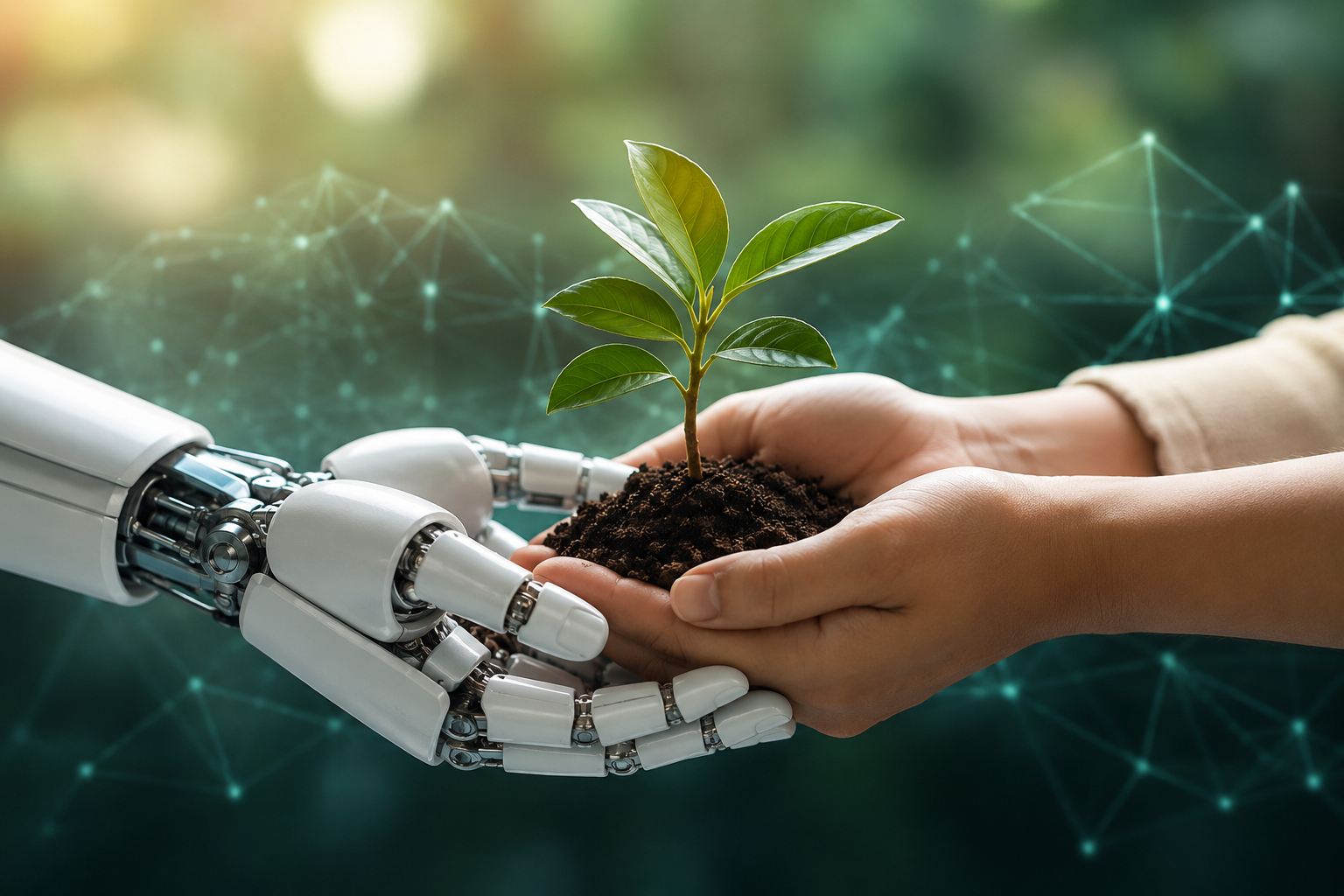 AI and human collaboration supporting sustainable charitable impact through technology and innovation.